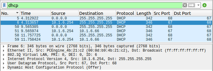 DHCP-Antwort in tagged VLAN